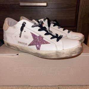 Golden Goose Super Star Classic with List - Size 38 pink star worn once